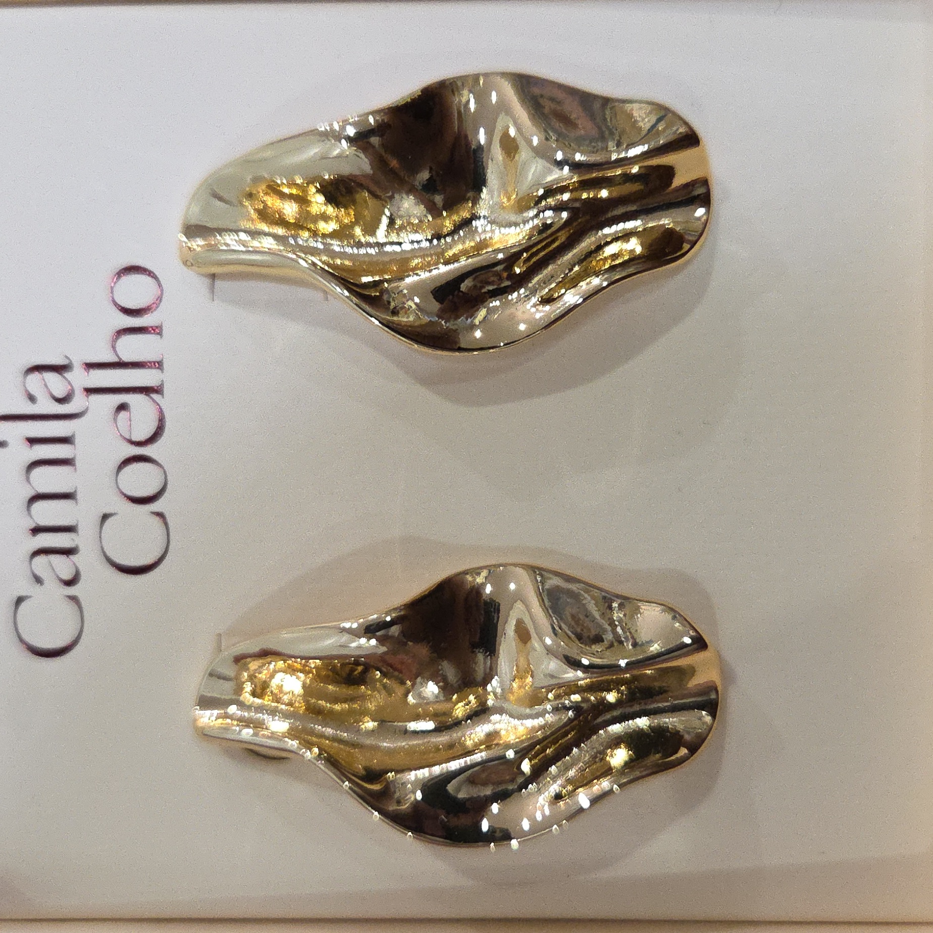 Camila Coelho Sculpted Gold Stud Earrings 40$